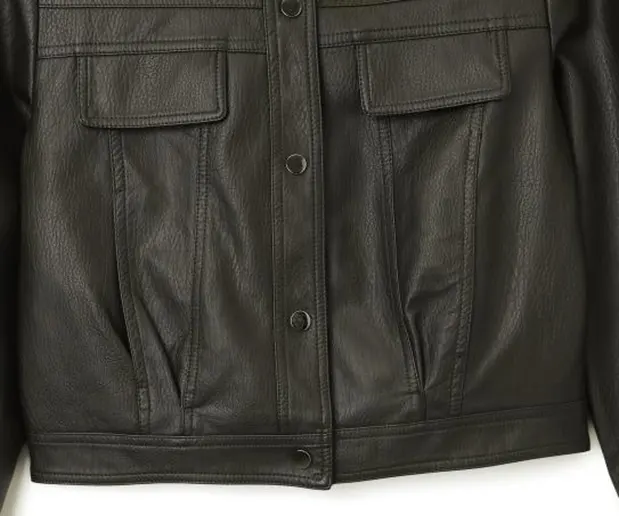 Buttery-Soft Faux Leather Jacket in American Vintage Style