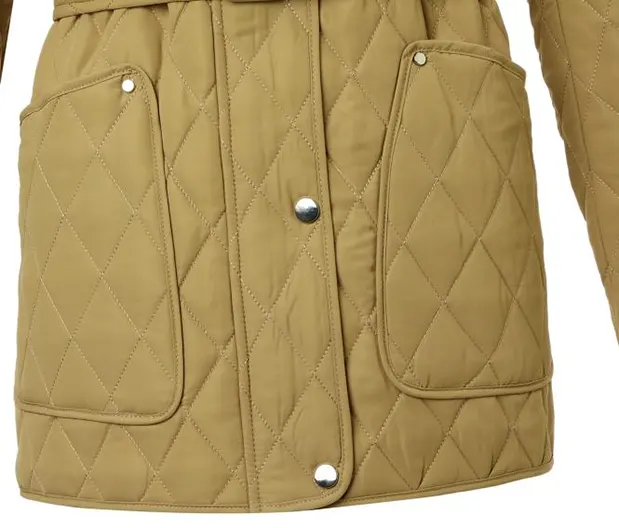 Solid Contrast Collar Hoodless Padded Jacket